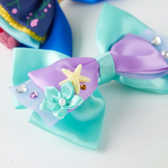 Princess Hair Bow Clips 4 Inch Kids Girls Party Gift Set Multi-colored - Picture 4 of 7
